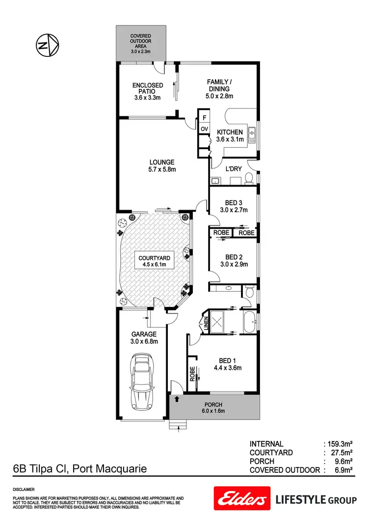 Floorplan of Homely villa listing, 6b Tilpa Close, Port Macquarie NSW 2444