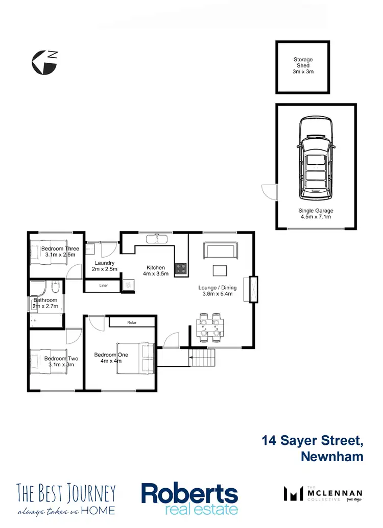 Floorplan of Homely house listing, 14 Sayer St, Newnham TAS 7248