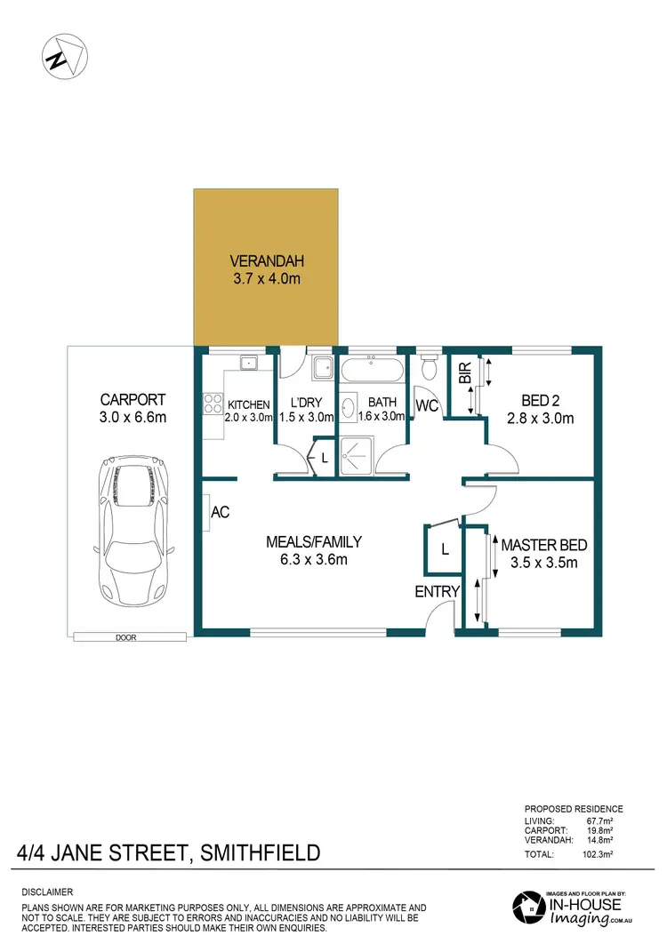 Floorplan of Homely unit listing, 4/4 Jane Street, Smithfield SA 5114