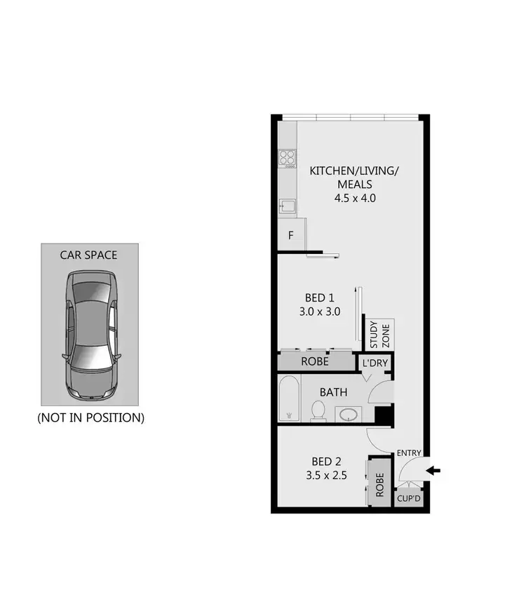 Floorplan of Homely apartment listing, 1012/18 Mt Alexander Road, Travancore VIC 3032