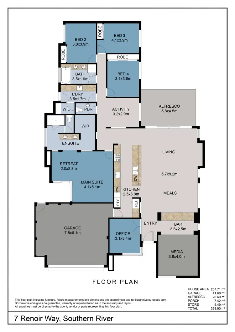 Floorplan of Homely house listing, 7 Renoir Way, Southern River WA 6110