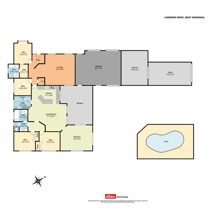 Floorplan of Homely house listing, 4 Brewer Drive, Wodonga VIC 3690