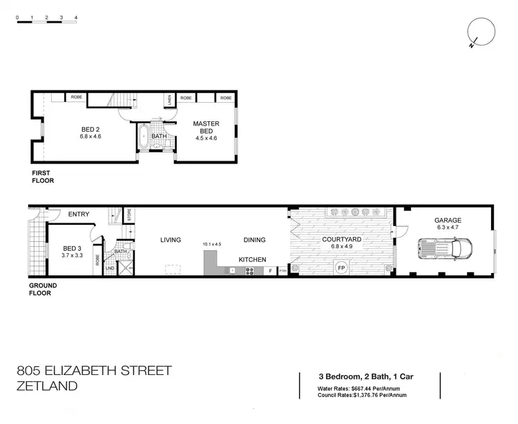 Floorplan of Homely house listing, 805 Elizabeth Street, Zetland NSW 2017