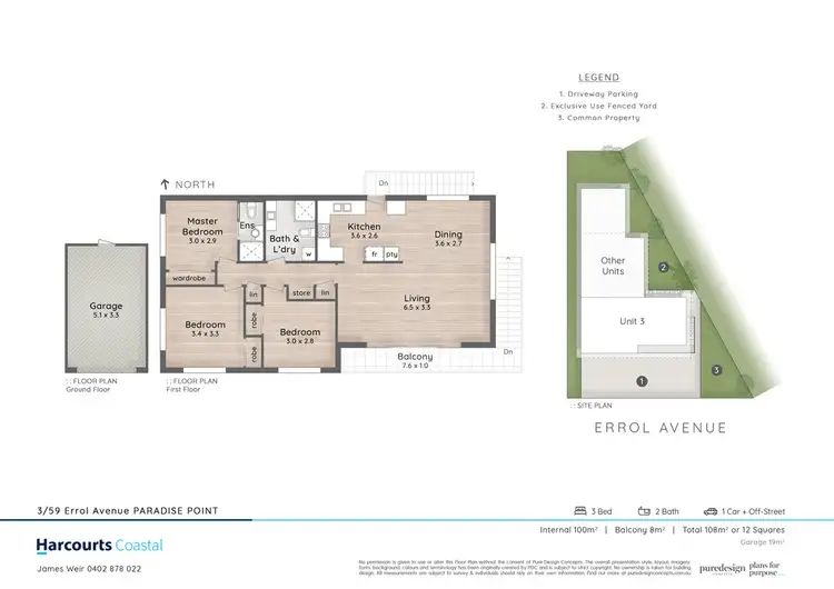 Floorplan of Homely unit listing, 3/59 Errol Avenue, Paradise Point QLD 4216