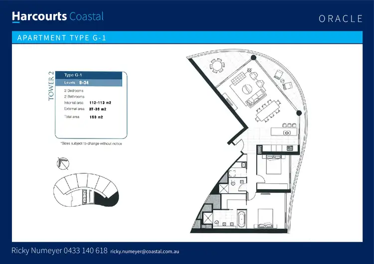 Floorplan of Homely apartment listing, Oracle 22807 Elizabeth Street, Broadbeach QLD 4218