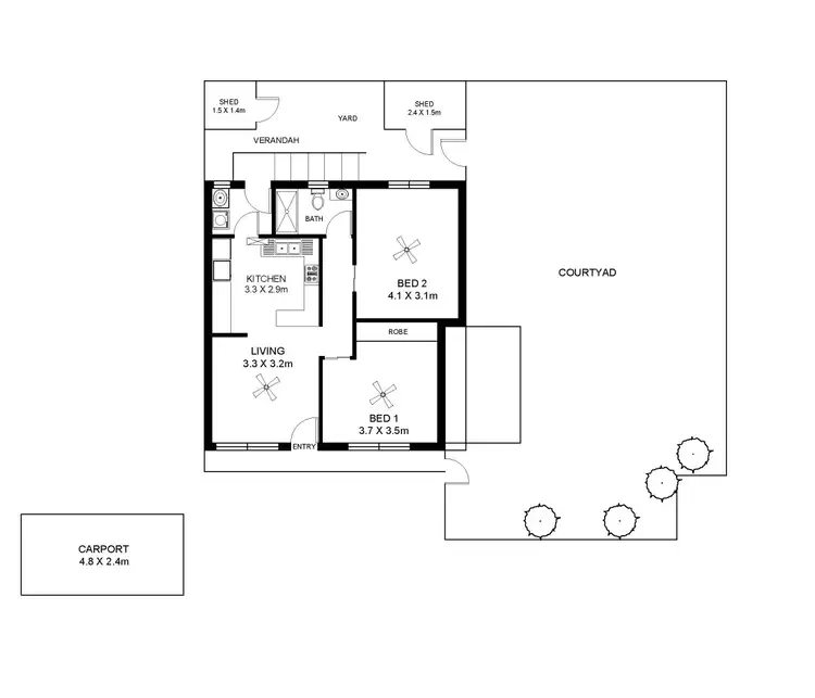 Floorplan of Homely unit listing, 1/15 Darlington Street, Enfield SA 5085