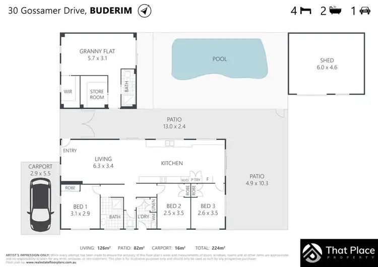 Floorplan of Homely house listing, 30 Gossamer Drive, Buderim QLD 4556