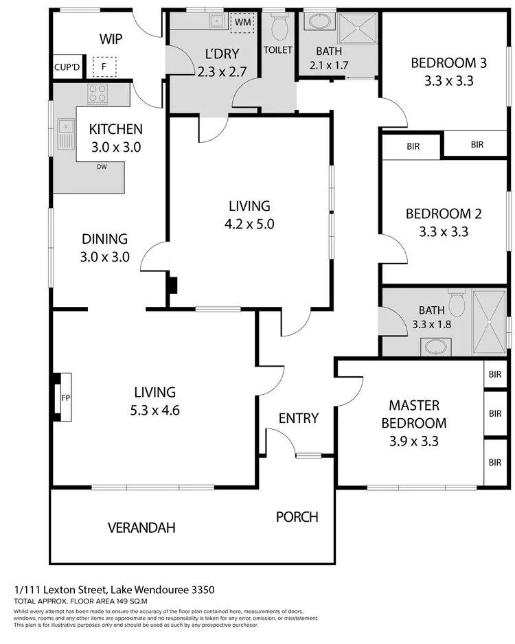 Floorplan of Homely house listing, 1/111 Lexton Street, Lake Wendouree VIC 3350
