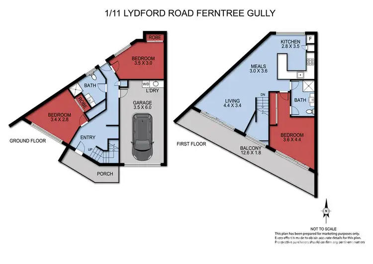Floorplan of Homely townhouse listing, 1/11 Lydford Road, Ferntree Gully VIC 3156