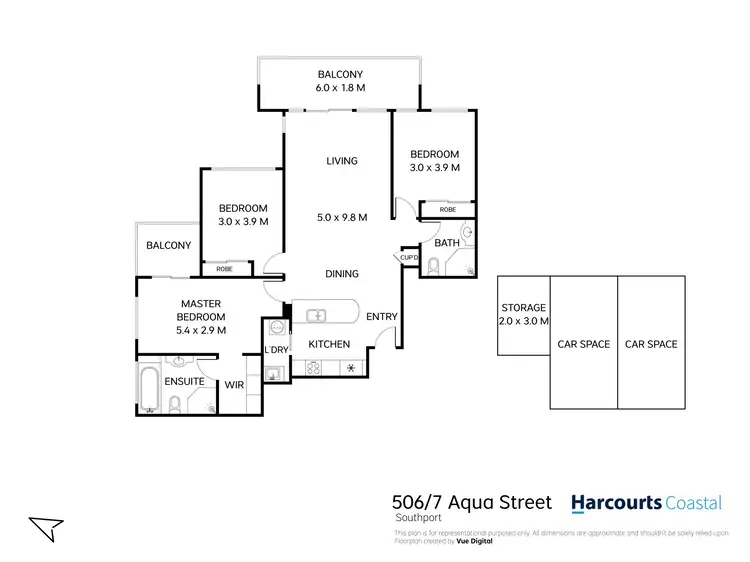 Floorplan of Homely apartment listing, 507/6 Aqua Street, Southport QLD 4215