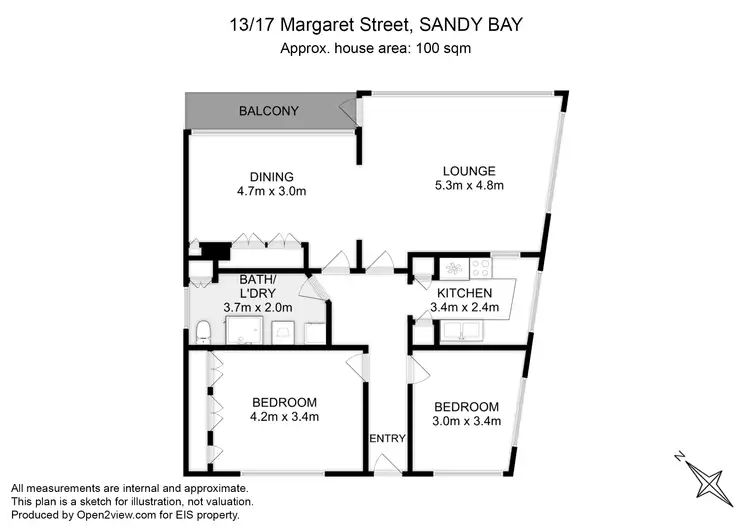 Floorplan of Homely unit listing, 13/17 Margaret Street, Sandy Bay TAS 7005