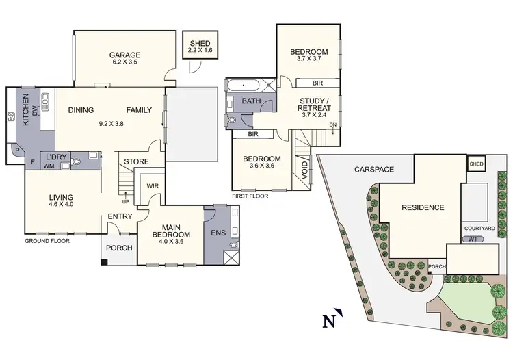 Floorplan of Homely townhouse listing, 1/123 Maroondah Highway, Croydon VIC 3136