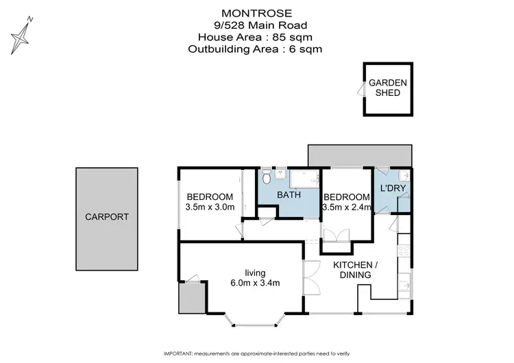 Floorplan of Homely unit listing, 9/528 Main Road, Montrose TAS 7010