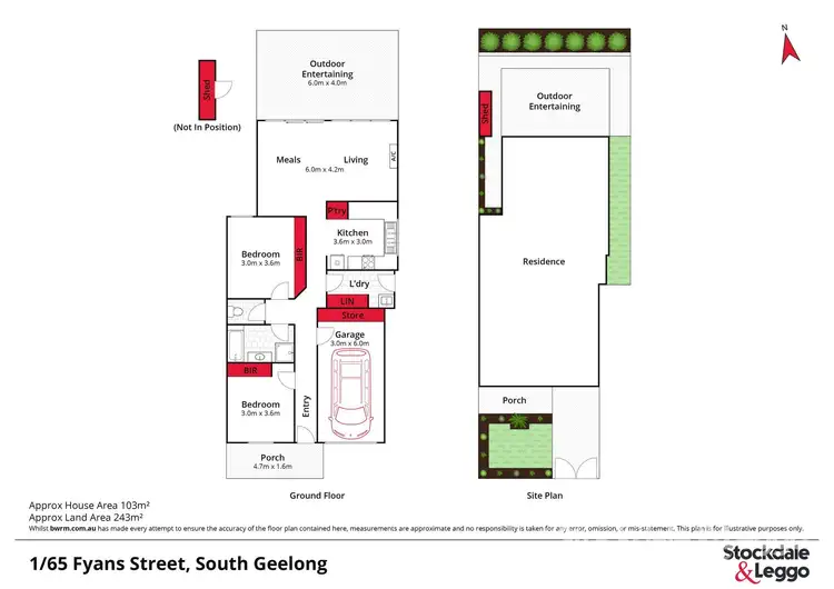 Floorplan of Homely unit listing, 1/65 Fyans Street, South Geelong VIC 3220