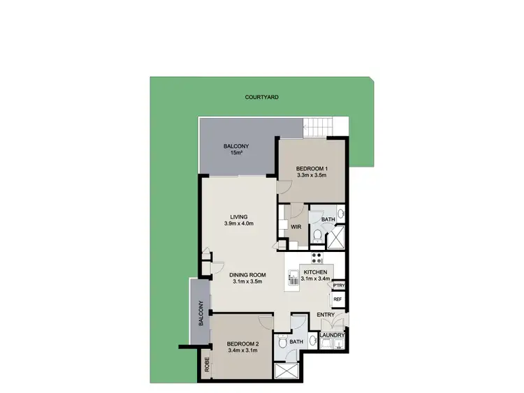 Floorplan of Homely unit listing, 1/255 Tufnell Road, Banyo QLD 4014