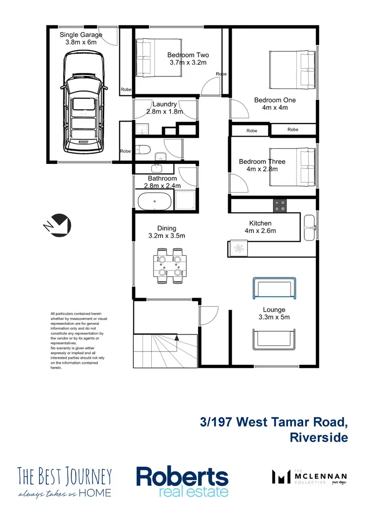 Floorplan of Homely villa listing, 3/197 West Tamar Road, Riverside TAS 7250