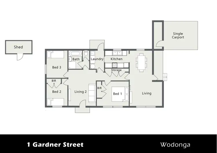 Floorplan of Homely house listing, 1 Gardner Street, Wodonga VIC 3690