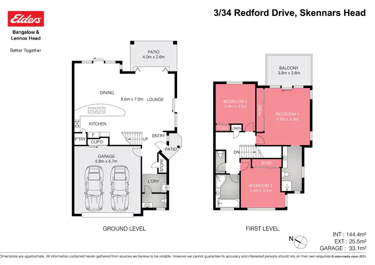 Floorplan of Homely townhouse listing, 3/34 Redford Drive, Skennars Head NSW 2478