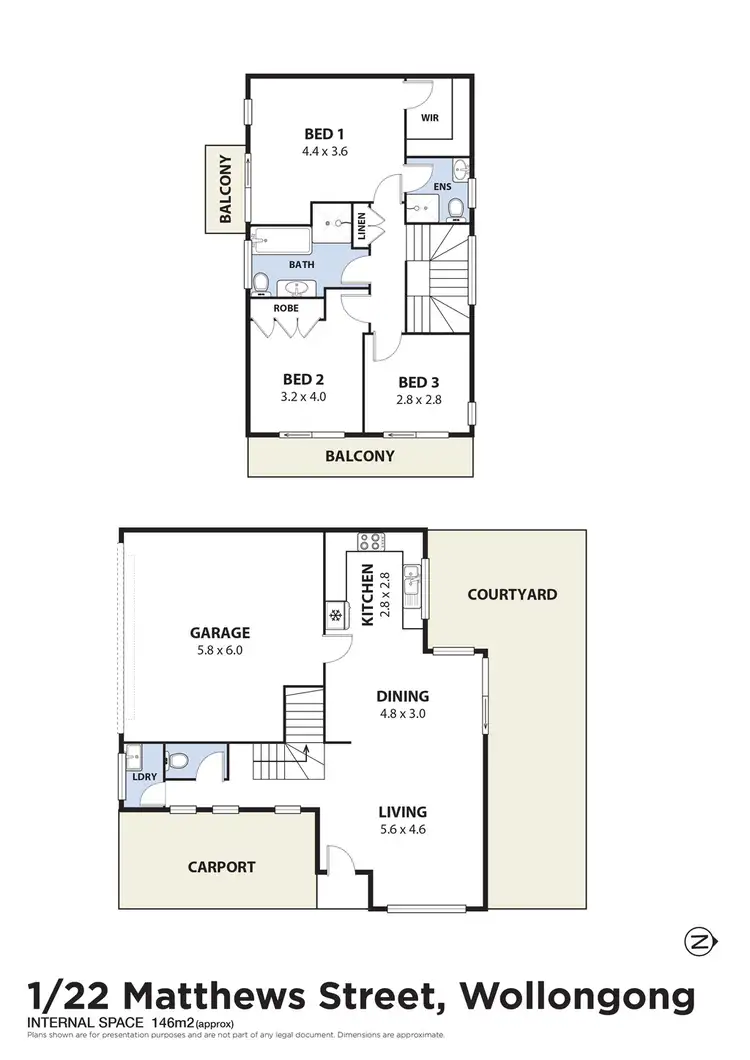 Floorplan of Homely townhouse listing, 1/22 Matthews Street, Wollongong NSW 2500