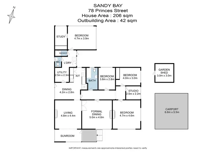 Floorplan of Homely house listing, 78 Princes Street, Sandy Bay TAS 7005