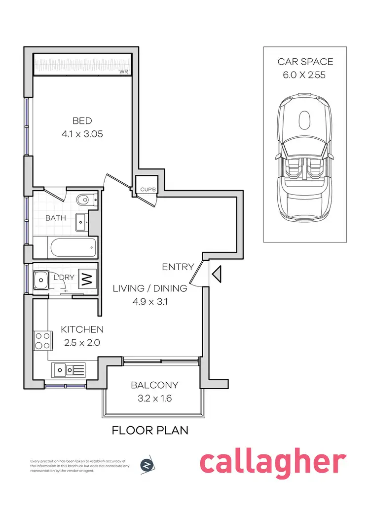 Floorplan of Homely unit listing, 42/7-11 Stewart Street, Glebe NSW 2037