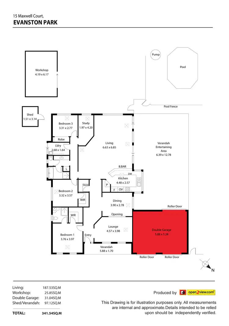 Floorplan of Homely house listing, 15 Maxwell Court, Evanston Park SA 5116