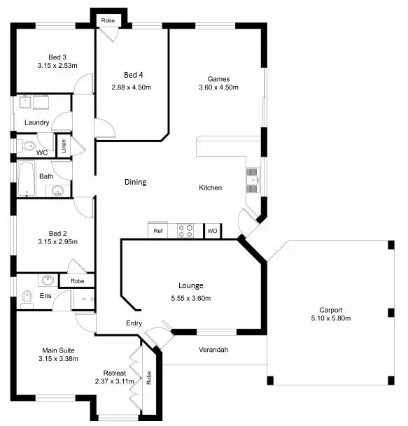 Floorplan of Homely house listing, 10 HERTFORD ELBOW, College Grove WA 6230