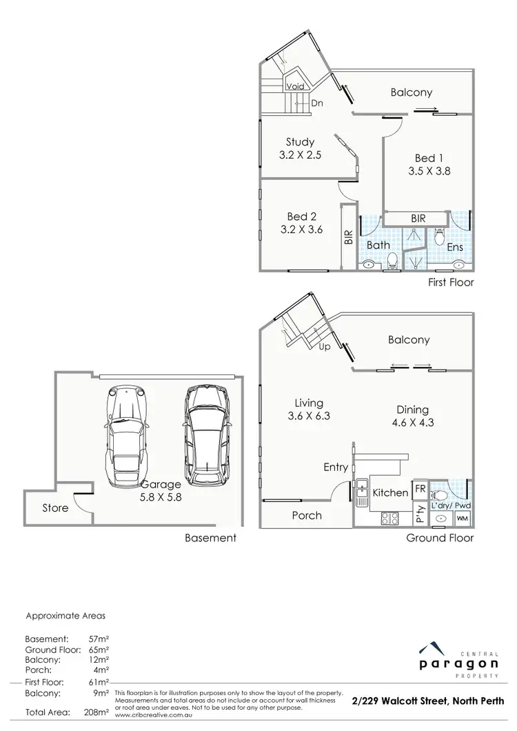 Floorplan of Homely unit listing, 2/229 Walcott Street, North Perth WA 6006