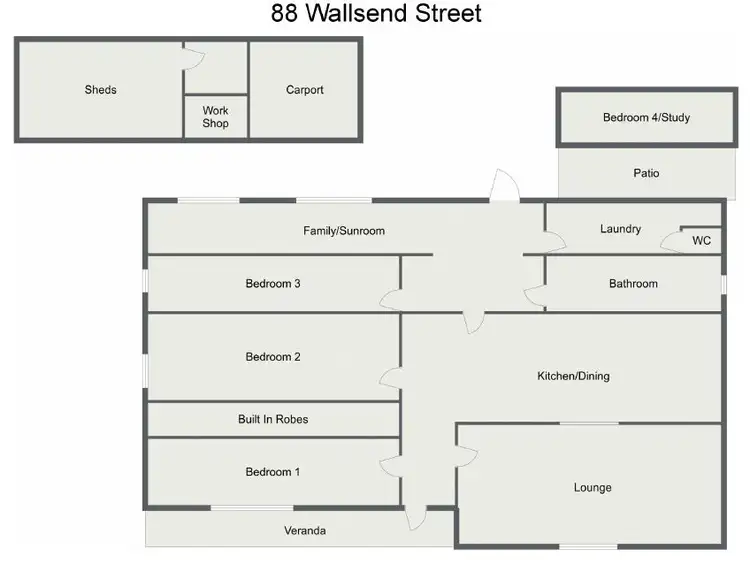 Floorplan of Homely house listing, 88 Wallsend Street, Collie WA 6225