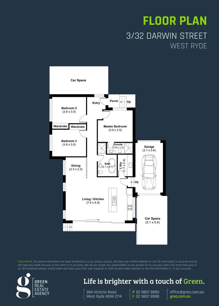 Floorplan of Homely villa listing, 3/32 Darwin Street, West Ryde NSW 2114