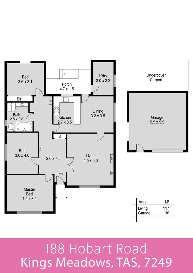 Floorplan of Homely house listing, 188 Hobart Road, Kings Meadows TAS 7249