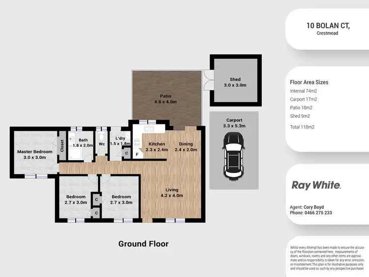 Floorplan of Homely house listing, 10 Bolan Court, Crestmead QLD 4132