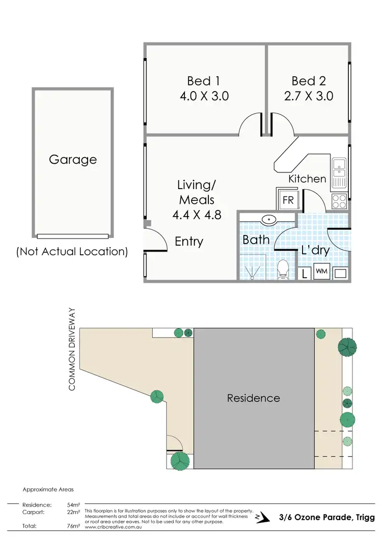 Floorplan of Homely unit listing, 3/6 Ozone Parade, Trigg WA 6029