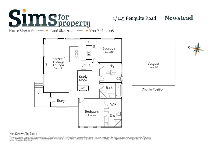 Floorplan of Homely townhouse listing, 1/149 Penquite Road, Norwood TAS 7250