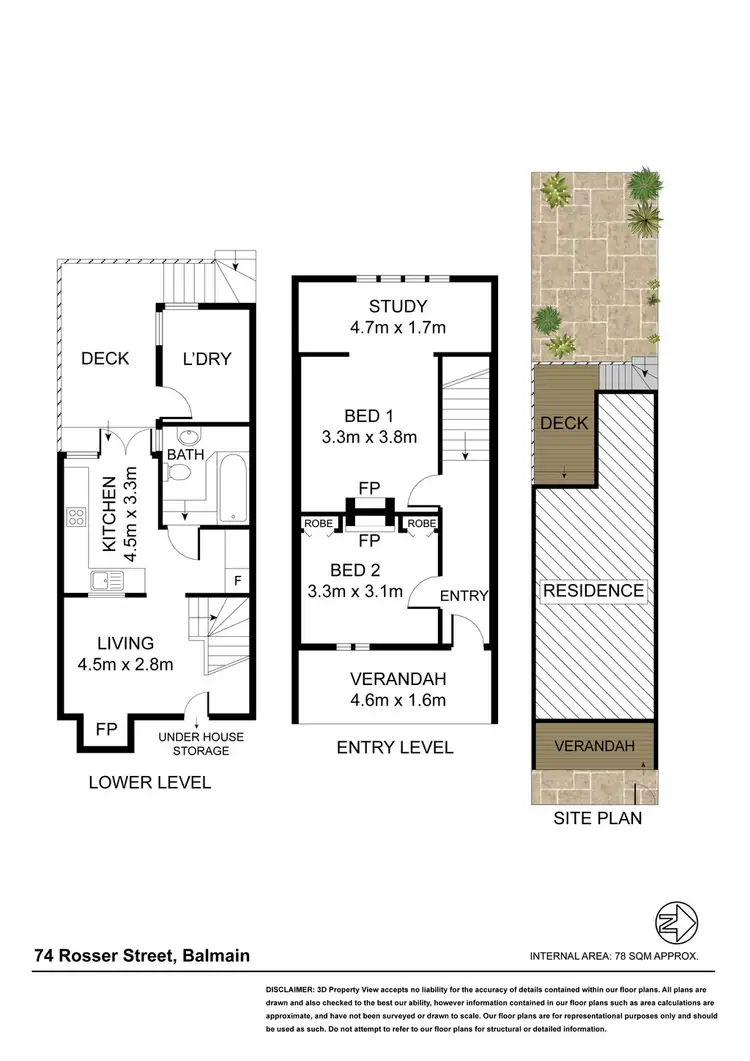 Floorplan of Homely house listing, 74 Rosser Street, Balmain NSW 2041