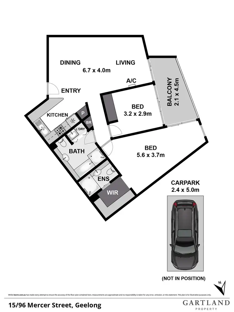 Floorplan of Homely apartment listing, 15/96 Mercer Street, Geelong VIC 3220