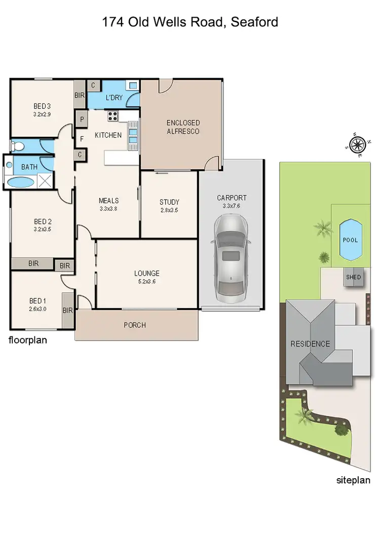 Floorplan of Homely house listing, 174 Old Wells Road, Seaford VIC 3198
