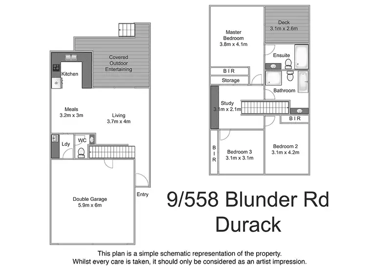 Floorplan of Homely townhouse listing, 9/558 Blunder Road, Durack QLD 4077