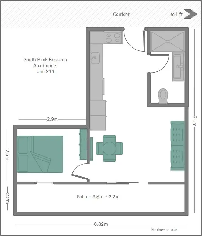 Floorplan of Homely apartment listing, 211/7 Hope Street, South Brisbane QLD 4101