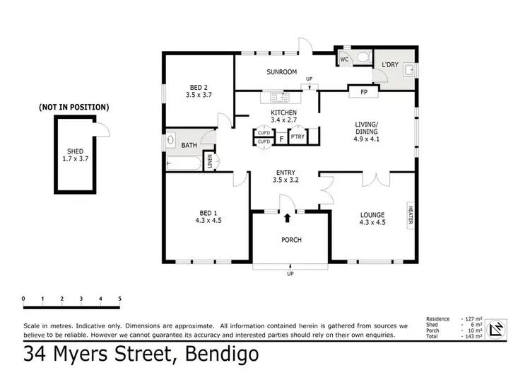 Floorplan of Homely house listing, 34 Myers Street, Bendigo VIC 3550
