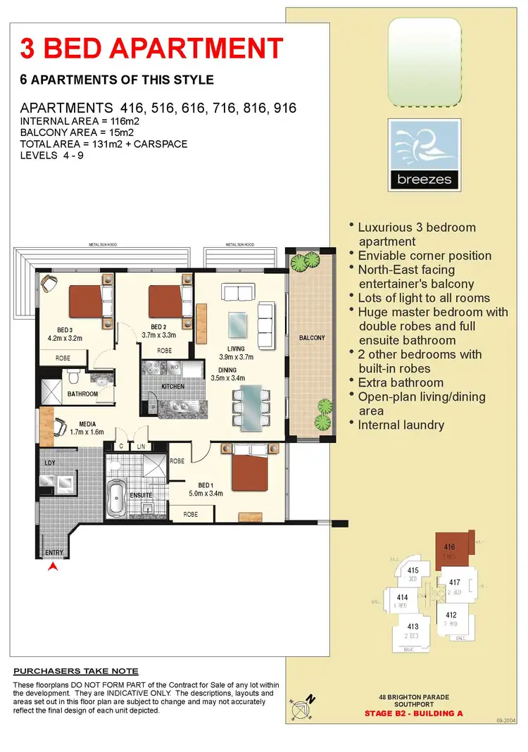 Floorplan of Homely apartment listing, 916/3 Como Crescent, Southport QLD 4215