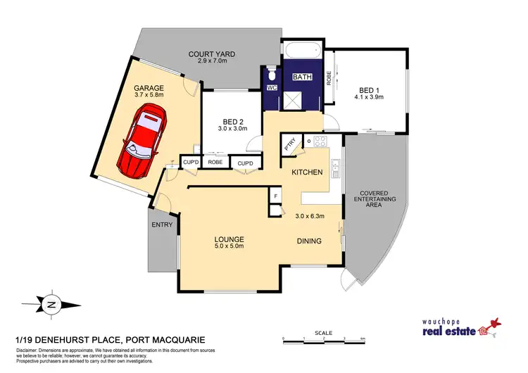 Floorplan of Homely villa listing, 1/19 Denehurst Place, Port Macquarie NSW 2444