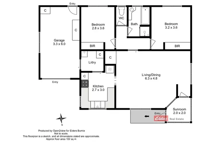 Floorplan of Homely unit listing, 1/27 Mooreville Road, Park Grove TAS 7320