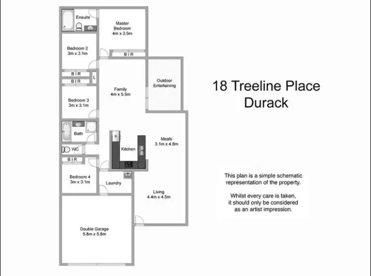 Floorplan of Homely house listing, 18 Treeline Place, Durack QLD 4077