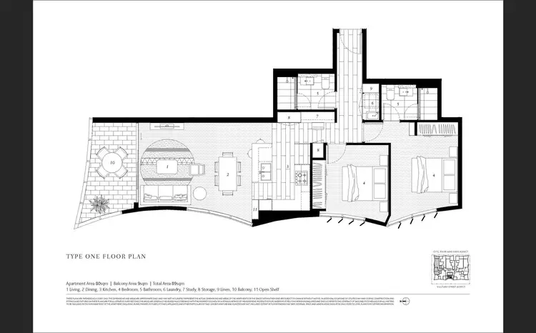 Floorplan of Homely apartment listing, 901/234 Vulture Street, South Brisbane QLD 4101