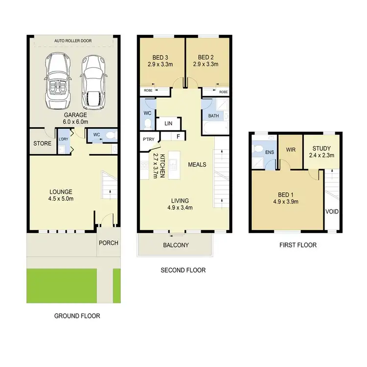 Floorplan of Homely townhouse listing, 3/5 Strathvea Lane, Caroline Springs VIC 3023