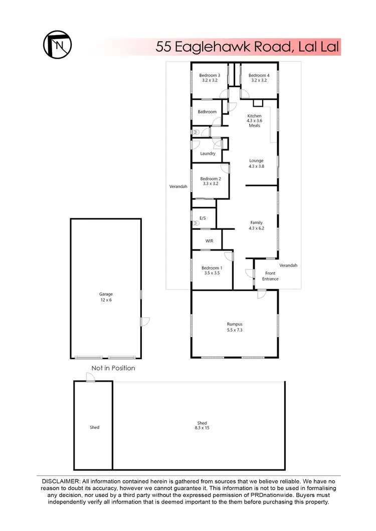 Floorplan of Homely house listing, 55 Eaglehawk Road, Lal Lal VIC 3352