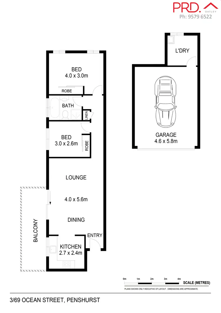 Floorplan of Homely unit listing, 3/69 Ocean Street, Penshurst NSW 2222