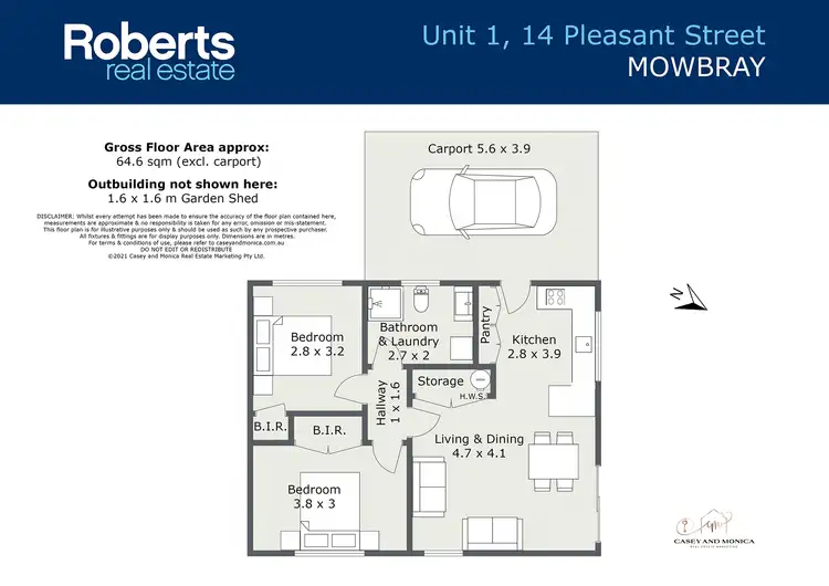 Floorplan of Homely unit listing, 1/14 Pleasant St, Mowbray TAS 7248