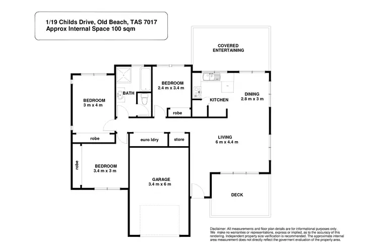 Floorplan of Homely unit listing, 1/19 Childs Drive, Old Beach TAS 7017